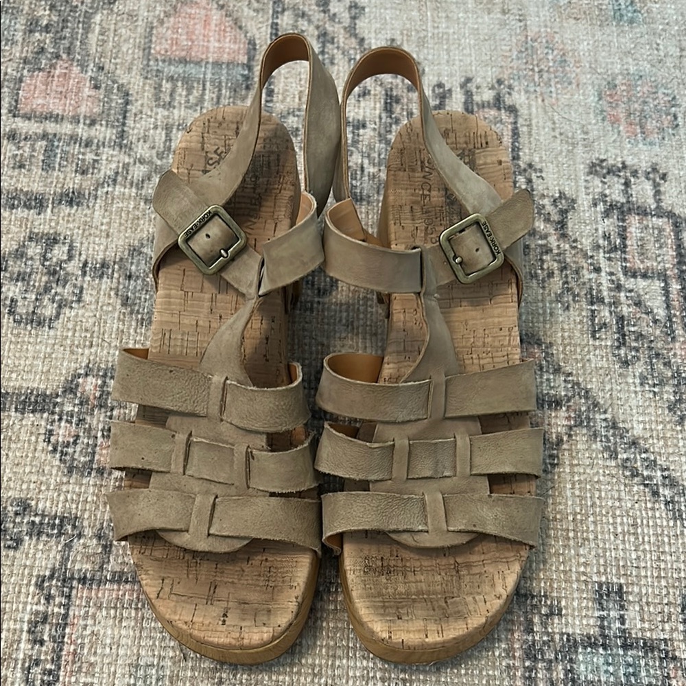 Kork-Ease Tan Strappy Platform Sandals